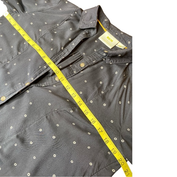 Maeve by Anthropologie Tunic Button Down Blouse Sz XS Black & White Circles - Picture 12 of 15